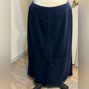 Blue Sued Long Skirt w/ Split